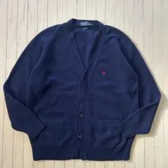 90s 00s Ralph Lauren ウールカーディガン ネイビー L