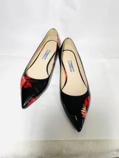 PRADA プラダ フラットパンプス ポインテッドトゥ 花柄 38のサムネイル