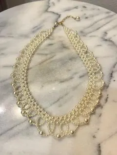 パールつけ襟ネックレス