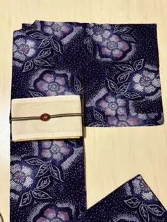 早割りセール！【美品、藍染 紺紫(赤)の菊柄 絞り】絞りの浴衣 - メルカリ