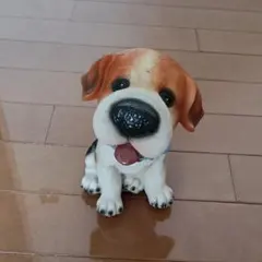 【ジャンク品】ビーグル犬 音が出る置物 フィギュア 電池式 犬の置物