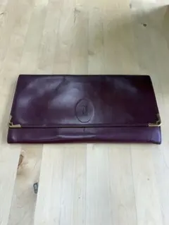 【鑑定済】カルティエ マストライン クラッチバッグ ボルドー ヴィンテージ