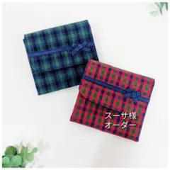 ファミリアチェック生地蛇腹小銭入れ　マルチケース