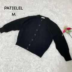 PATIELEL【M[カーディガン 長袖　ケーブルニット　ボタンダウン　洗える