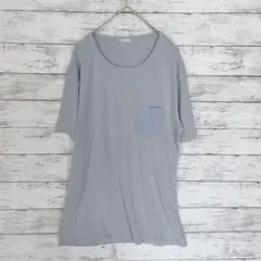 N149★チャンピオン/Tシャツ/グレー/半袖/丸首/ポケット/シンプル