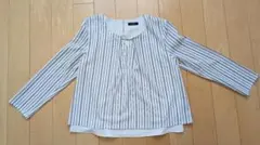 a.v.v ストライプ 長袖ブラウス L