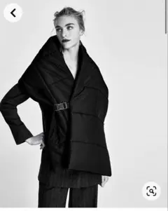 ザラ　ブラック キルティング ショール ストール　マフラー