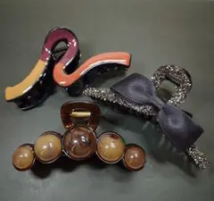 バンスクリップ　ヘアクリップ　3個セット