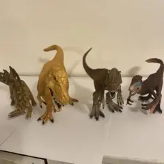 廃盤品！美品！シュライヒ　恐竜フィギュア 4体セット　ステゴサウルス　レックス