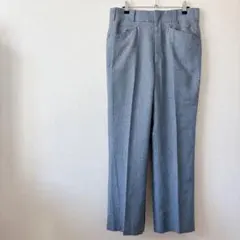 美品✨スラックス グレー ブルーワイドパン レディース センタープレス