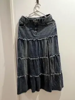 LAGUA GEM CUT OFF FLARE デニムスカート　Mのサムネイル