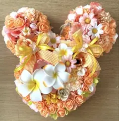 ミッキーマウス型 フラワーリース ピンク❣️しょりんページ❣️ ピンク ミッキー型 フラワーリース 造花❣️いづ様専用❣️ - メルカリ
