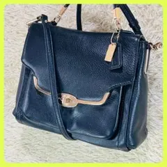 ✨美品✨コーチ COACH ゴールドターンロック 2way ハンドバッグ斜め掛け