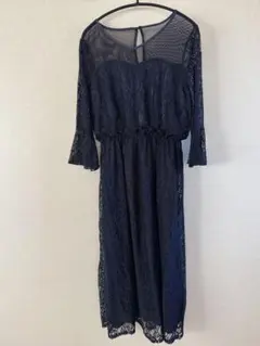 【SALE】ネイビー レース パーティードレス