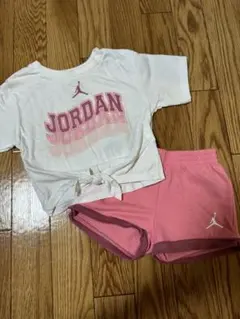 Jordan クロップドTシャツ＆ショートパンツセット 92-96cm