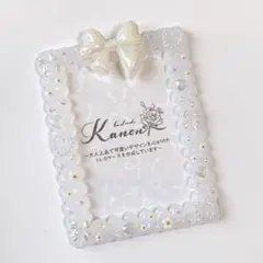 【No.326】白系♡大きいリボンのホイップデコトレカケース　硬質ケース