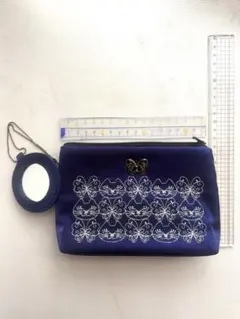 ANNA SUI アナスイ　ポーチ　ミラー付き　猫　蝶　刺繍