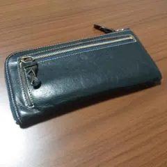 【SALE】キソラ L字ファスナー 長財布 ネイビー 牛革 男女兼用