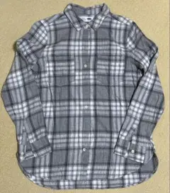 チェック柄　ネルシャツ　ブラウス オールドネイビー　Old Navy グレー