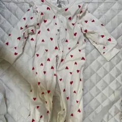 さ*ぼ様 H&M ハート模様　赤　白　ロンパース　6M