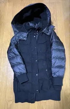 UNIQLO フード付きロングダウンジャケット S ブラック