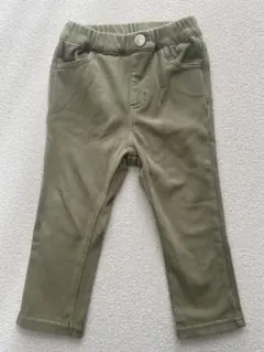 petit main オリーブ色 パンツ　あったか素材　90cm【B12】