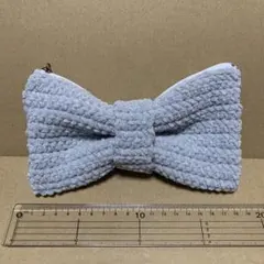 リボンペンケース リボンポーチ ハンドメイド プリンセスモール グレー