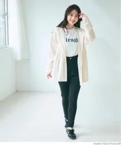 coca UVカット ギャザーパーカー アイボリー