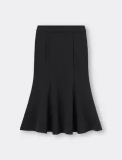 GU カットソーマーメイドミディスカート+EC「丈短め」ブラック