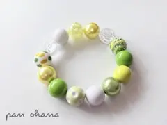 猫用 小型犬用 ネックレス アクセサリー 首輪 カラー 伸びる イエローグリーン