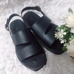TEMPERATE テンパレイト バックストラップ サンダル 38 黒のサムネイル