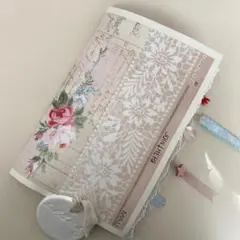 ㊴ジャンクジャーナル土台(大)チャーム付【シャビー/ビンテージ調】ピンク