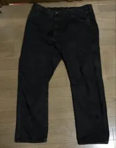 ストレートデニム ラスラー　ブラックデニム　w40 l30 バギー　5 太デニム