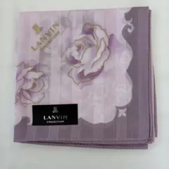 【未使用】LANVIN COLLECTION ハンカチ パープル 花柄