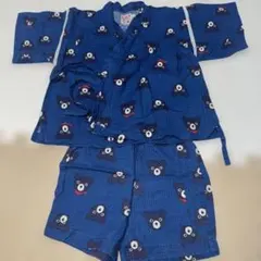 美品　ミキハウス　ベビー甚平　90 紺