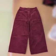 コーデュロイ ワイドパンツ ボルドー