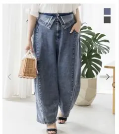 Clette クレット ダブルウエストデニムパンツ