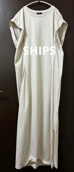 SHIPS◆オーガニックコットンタックワンピース　ナチュラルのサムネイル