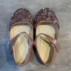 ピンク ビジュー付き フォーマルシューズ