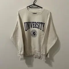 GU アイボリー トレーナー ロゴスウェット Mサイズ