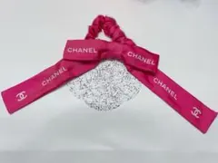 CHANEL シャネル　リボン　シュシュ　ヘアゴム　ピンク　ヘアアクセサリー