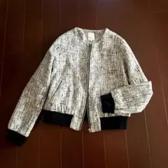 テチチのノーカラーツイードジャケットTe chichi