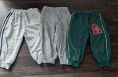 パンツ3点セット（グレー、緑、ストライプ）