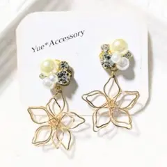 A-432　ハンドメイド☆ビジューピアス／イヤリング