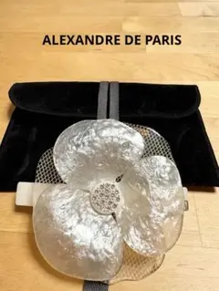 【美品】　ALEXANDRE DE PARIS フラワーカメリアバレッタ