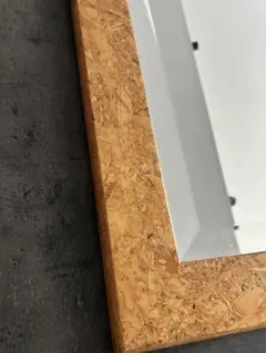 イタリア製　アースカラーのナチュラルテイスト　壁掛けミラー 木製　ウッド