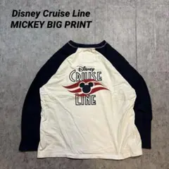 Disneyクルーズライン ミッキーラグランロンT XL ビッグロゴのサムネイル