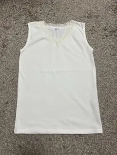 OLIVE des OLIVE Vネックタンクトップ ホワイト M