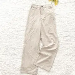 美品✨アズノゥアズ　コーデュロイワイドパンツ　ウエストゴム　アイボリー　M