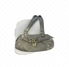 グランジ y2k ギャル カーキ レザー ハンドバッグ キー金具付き